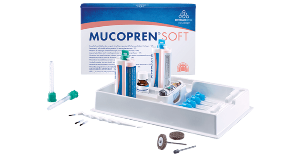 Микопрен / Mucopren Soft Basic Set - А-силикон для перебазировки протезов (2*50мл), Kettenbach / Германия